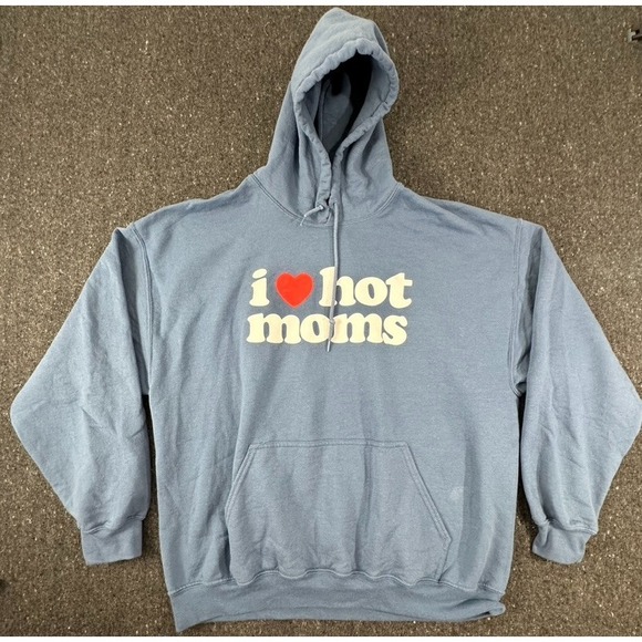 Danny Duncan Other - Danny Duncan Hoodie Sweater Mens Size XL Long Sleeve "I Love Hot Moms" Blue